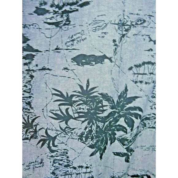 Z.A.K. Los Angeles Men's Blue Button Shirt Size XL Tropical Palm Trees Nautical - Picture 2 of 4